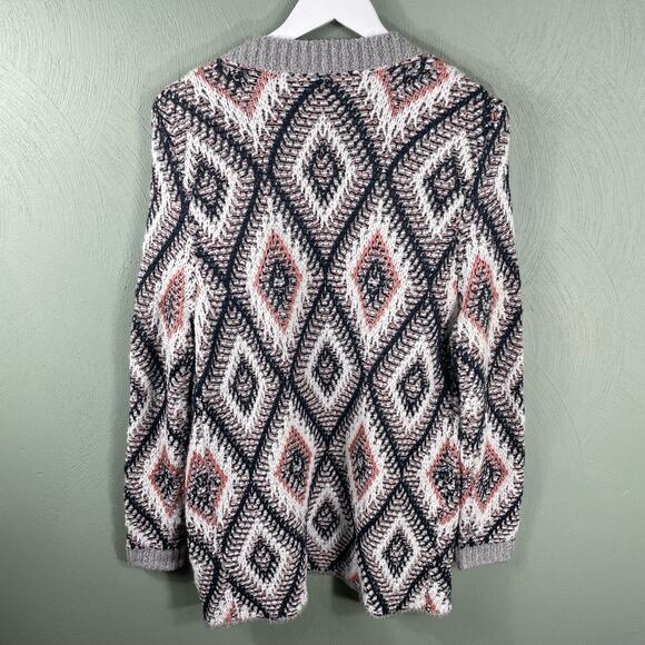 Roxy Women's Cardigan Knit Sweater Women XS Aztec Tribal Boho Open Front Drape - Picture 10 of 10